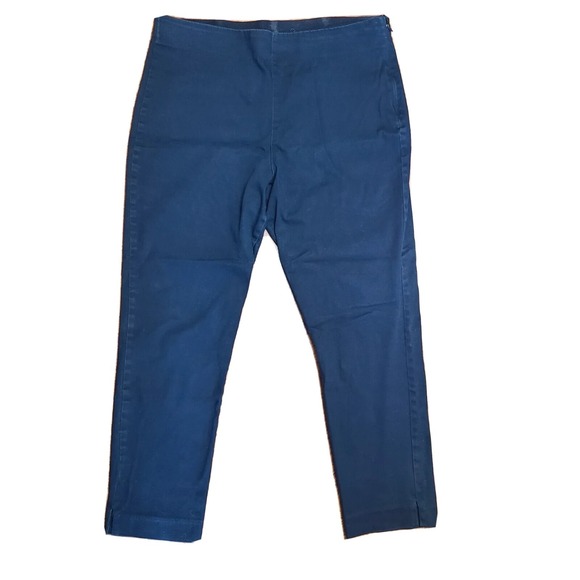 Old Navy Pants - Old Navy Pants Womens 16 Blue Stretch Waist Size Zip Zipper Ankle Career Office